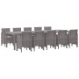 Conjunto de Comedor de Jardín con cojín 11 pcs Gris claro