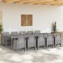 Conjunto de Comedor de Jardín con cojín 11 pcs Gris claro
