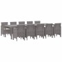 Conjunto de Comedor de Jardín 11 pcs Gris claro y crema