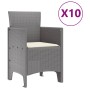 Conjunto de Comedor de Jardín 11 pcs Gris claro y crema