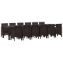 Conjunto de Comedor de Jardín 13 pcs Marrón Ratan Polt
