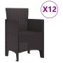 Conjunto de Comedor de Jardín 13 pcs Marrón Ratan Polt
