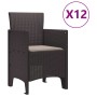 Conjunto de Comedor de Jardín 13 pcs Marrón Ratan Polt