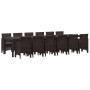 Conjunto de Comedor de Jardín 13 pcs Marrón Ratan Polt