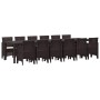 Conjunto de Comedor de Jardín 13 pcs Marrón Ratan Polt