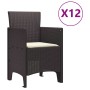 Conjunto de Comedor de Jardín 13 pcs Marrón Ratan Polt