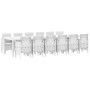 Conjunto de Comedor de Jardín 13 pcs Blanco Ratan Polt