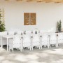 Conjunto de Comedor de Jardín 13 pcs Blanco Ratan Polt