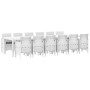 Conjunto de Comedor de Jardín 13 pcs Blanco Ratan Polt