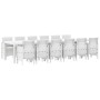 Conjunto de Comedor de Jardín 13 pcs Blanco Ratan Polt