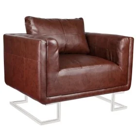 Cube armchair with chrome legs and brown faux leather by vidaXL, Armchairs - Ref: Foro24-240896, Price: 244,89 €, Discount: %