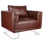 Sillón cubo con patas cromadas y cuero artificial marrón de vidaXL, Sillones - Ref: Foro24-240896, Precio: 244,89 €, Descuent...