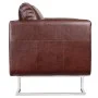 Cube armchair with chrome legs and brown faux leather by vidaXL, Armchairs - Ref: Foro24-240896, Price: 244,89 €, Discount: %