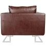 Sillón cubo con patas cromadas y cuero artificial marrón de vidaXL, Sillones - Ref: Foro24-240896, Precio: 244,89 €, Descuent...