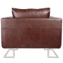 Würfelsessel mit verchromten Beinen und braunem Kunstleder von vidaXL, Sessel - Ref: Foro24-240896, Preis: 250,92 €, Rabatt: %