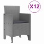 Conjunto de Comedor de Jardín 13 pcs Gris Claro Ratan Polt