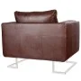 Cube armchair with chrome legs and brown faux leather by vidaXL, Armchairs - Ref: Foro24-240896, Price: 244,89 €, Discount: %
