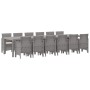 Conjunto de Comedor de Jardín 13 pcs Gris Claro Ratan Polt