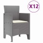 Conjunto de Comedor de Jardín 13 pcs Gris Claro Ratan Polt