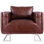 Cube armchair with chrome legs and brown faux leather by vidaXL, Armchairs - Ref: Foro24-240896, Price: 250,92 €, Discount: %