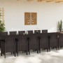 Conjunto de Comedor de Jardín 15 pcs Marrón Ratan Polt