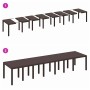 Conjunto de Comedor de Jardín 15 pcs Marrón Ratan Polt