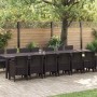 Conjunto de Comedor de Jardín 15 pcs Marrón Ratan Polt
