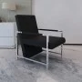 Sillón con patas cromadas cuero sintético negro de vidaXL, Sillones - Ref: Foro24-241006, Precio: 121,81 €, Descuento: %
