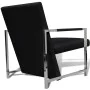 Sillón con patas cromadas cuero sintético negro de vidaXL, Sillones - Ref: Foro24-241006, Precio: 121,81 €, Descuento: %