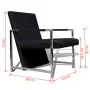 Sillón con patas cromadas cuero sintético negro de vidaXL, Sillones - Ref: Foro24-241006, Precio: 121,81 €, Descuento: %