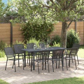 Conjunto de Comedor de Jardín 9 pcs Antracita Acero