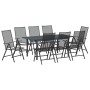 Conjunto de Comedor de Jardín 9 pcs Antracita Acero