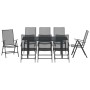 Conjunto de Comedor de Jardín 9 pcs Antracita Acero