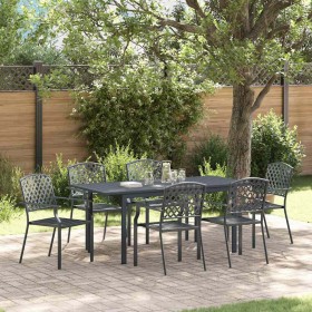 Conjunto de Comedor de Jardín 7 pcs Antracita Acero