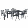 Conjunto de Comedor de Jardín 7 pcs Antracita Acero