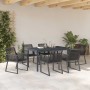 Conjunto de Comedor de Jardín 7 pcs Negro Acero y polirratán en Conjuntos de jardín | Comprar online en Foro24