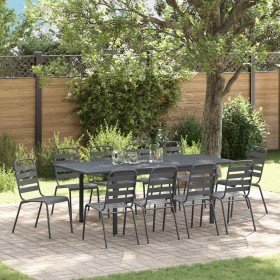 Conjunto de Comedor de Jardín 11 pcs Antracita Acero