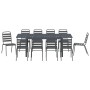 Conjunto de Comedor de Jardín 11 pcs Antracita Acero
