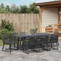 Conjunto de Comedor de Jardín 9 pcs Negro Poliratán
