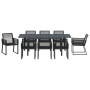 Conjunto de Comedor de Jardín 9 pcs Negro Poliratán