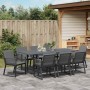 Conjunto de Comedor de Jardín 9 pcs Negro Poliratán