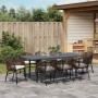 Conjunto de Comedor de Jardín 9 pcs Marrón Poliratán
