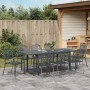 Juego de Comedor de Jardín Ajustable 9 pcs Acero