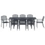 Juego de Comedor de Jardín Ajustable 9 pcs Acero