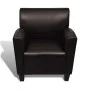 Sillón de cuero artificial marrón oscuro de vidaXL, Sillones - Ref: Foro24-240979, Precio: 201,28 €, Descuento: %