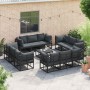 Conjunto de sofá de jardín con cojín 12 pcs Negro Aluminio