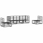 Conjunto de sofá de jardín con cojín 5 pcs Negro Aluminio