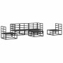 Conjunto de sofá de jardín con cojín 6 pcs Negro Aluminio