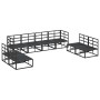 Conjunto de sofá de jardín con cojín 8 pcs Negro Aluminio