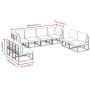 Conjunto de sofá de jardín con cojín 8 pcs Negro Aluminio
